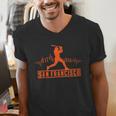 San Francisco Lovers Skyline Retro Baseball Heartbeat Men Men's V-Neck T-Shirt San Francisco Lovers Skyline Retro Baseball Heartbeat Men Men's V-Neck T-Shirt