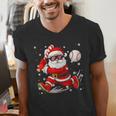 Santa Baseball Christmas Pajamas Xmas Men Boy Toddlers Men's V-Neck T-Shirt Santa Baseball Christmas Pajamas Xmas Men Boy Toddlers Men's V-Neck T-Shirt