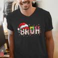 Santa Bruh Baseball Christmas Xmas Meme Pajamas Family Men's V-Neck T-Shirt