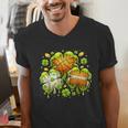 Shamrock Basketball Baseball Drip St Patrick's Day Boys Men Men's V-Neck T-Shirt Shamrock Basketball Baseball Drip St Patrick's Day Boys Men Men's V-Neck T-Shirt