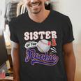 Sister Rookie Of Year 1st Birthday Baseball Theme Matching Men's V-Neck T-Shirt