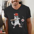 Six Seven 67 Baseball Cat Birthday Men Kids Boys Men's V-Neck T-Shirt Six Seven 67 Baseball Cat Birthday Men Kids Boys Men's V-Neck T-Shirt