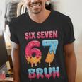 Six Seven Bruh 67 Ice Cream Drip Baseball For Men Women Kids Men's V-Neck T-Shirt Six Seven Bruh 67 Ice Cream Drip Baseball For Men Women Kids Men's V-Neck T-Shirt