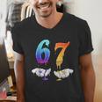 Six Seven Ice Cream Drip Cool Meme 67 Number Baseball Men's V-Neck T-Shirt