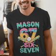 Six Seven Meme Mason Ice Cream Drip Baseball Number 67 Men's V-Neck T-Shirt