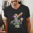 Skeleton Baseball Drip Boys Ice Cream Drip Youth Baseball Men's V-Neck T-Shirt Skeleton Baseball Drip Boys Ice Cream Drip Youth Baseball Men's V-Neck T-Shirt