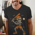 Skeleton Baseball Player Costume Halloween Men Boys Men's V-Neck T-Shirt