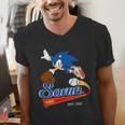 Sonic The Hedgehog Sonic Baseball Est 1991 Men's V-Neck T-Shirt