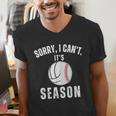 Sorry I Can't It's Volleyball Baseball Season Mom Of Both Men's V-Neck T-Shirt Sorry I Can't It's Volleyball Baseball Season Mom Of Both Men's V-Neck T-Shirt
