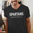Spartans Baseball Inspired Men's V-Neck T-Shirt Spartans Baseball Inspired Men's V-Neck T-Shirt