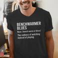 Sport Definition Baseball Soccer Benchwarmer Blues Men's V-Neck T-Shirt