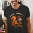 Squirell Baseball Catcher Player Joke Tee Protect Your Nuts Men's V-Neck T-Shirt Squirell Baseball Catcher Player Joke Tee Protect Your Nuts Men's V-Neck T-Shirt