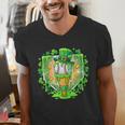 St Patrick Day Baseball Drip Ice Cream Baseball Home Plate Men's V-Neck T-Shirt St Patrick Day Baseball Drip Ice Cream Baseball Home Plate Men's V-Neck T-Shirt