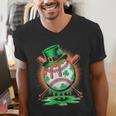 St Patrick Day Baseball Drip Ice Cream Kids Boys Men Men's V-Neck T-Shirt St Patrick Day Baseball Drip Ice Cream Kids Boys Men Men's V-Neck T-Shirt