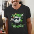 St Patrick Day Baseball Drip Ice Cream Baseball Player Men Men's V-Neck T-Shirt St Patrick Day Baseball Drip Ice Cream Baseball Player Men Men's V-Neck T-Shirt