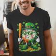 St Patricks Day Baseball Ice Cream Baseball Player Cartoon Men's V-Neck T-Shirt St Patricks Day Baseball Ice Cream Baseball Player Cartoon Men's V-Neck T-Shirt
