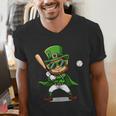 St Patrick’s Day Leprechaun Baseball Irish Graphic Men's V-Neck T-Shirt St Patrick’s Day Leprechaun Baseball Irish Graphic Men's V-Neck T-Shirt