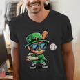 St Patricks Day Leprechaun Baseball Saint Paddys Boys Men Men's V-Neck T-Shirt St Patricks Day Leprechaun Baseball Saint Paddys Boys Men Men's V-Neck T-Shirt