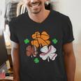 St Patricks Day Shamrock Basketball Baseball Men Boys Kids Men's V-Neck T-Shirt St Patricks Day Shamrock Basketball Baseball Men Boys Kids Men's V-Neck T-Shirt