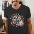 Stealing Bases And Hearts Baseball Puns Sports Men's V-Neck T-Shirt Stealing Bases And Hearts Baseball Puns Sports Men's V-Neck T-Shirt