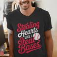 Stealing Hearts Like I Steal Bases Cute Baseball Boys Men's V-Neck T-Shirt Stealing Hearts Like I Steal Bases Cute Baseball Boys Men's V-Neck T-Shirt