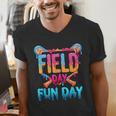 Teacher Kids Field Day 2026 Baseball Field Day Fun Day Men's V-Neck T-Shirt Teacher Kids Field Day 2026 Baseball Field Day Fun Day Men's V-Neck T-Shirt
