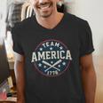 Team America 1776 4th Of July Patriotic Baseball Men's V-Neck T-Shirt Team America 1776 4th Of July Patriotic Baseball Men's V-Neck T-Shirt