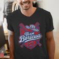 Team Boricua Puerto Rico Baseball Coqui Frog Pava Hat Fan Men's V-Neck T-Shirt