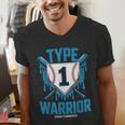 Type 1 Warrior Diabetes Awareness Baseball Enthusiasts Men's V-Neck T-Shirt Type 1 Warrior Diabetes Awareness Baseball Enthusiasts Men's V-Neck T-Shirt
