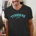 Upside Down Baseball Life Game Day Boys Girls Youth Men's V-Neck T-Shirt