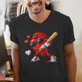 Valentine Baseball Heart Sports Love Valentines Day Boys Men's V-Neck T-Shirt Valentine Baseball Heart Sports Love Valentines Day Boys Men's V-Neck T-Shirt
