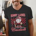 Valentine My Heart Belongs Baseball Lover Boy Men Men's V-Neck T-Shirt