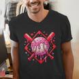 Valentines Day Baseball Boys Ice Cream Drip Heart Youth Kids Men's V-Neck T-Shirt Valentines Day Baseball Boys Ice Cream Drip Heart Youth Kids Men's V-Neck T-Shirt