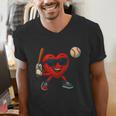 Valentines Day Baseball Red Heart Love Boys Kids Tee Men's V-Neck T-Shirt Valentines Day Baseball Red Heart Love Boys Kids Tee Men's V-Neck T-Shirt