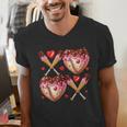 Valentines Day Drip Heart Baseball XOXO Boys Kids Men Sport Men's V-Neck T-Shirt
