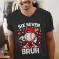 Valentines Day Six Seven Bruh 6 7 Meme Baseball Drip Boys Men's V-Neck T-Shirt Valentines Day Six Seven Bruh 6 7 Meme Baseball Drip Boys Men's V-Neck T-Shirt