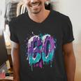 Vintage Baseball 60 Number Men's V-Neck T-Shirt Vintage Baseball 60 Number Men's V-Neck T-Shirt