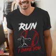 Vintage Baseball Catcher Boys Go Ahead Run I Dare You Men's V-Neck T-Shirt Vintage Baseball Catcher Boys Go Ahead Run I Dare You Men's V-Neck T-Shirt