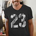 Vintage Baseball Number 23 Jersey Player Uniform Men's V-Neck T-Shirt