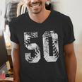 Vintage Baseball Number 50 Jersey Player Uniform Men's V-Neck T-Shirt Vintage Baseball Number 50 Jersey Player Uniform Men's V-Neck T-Shirt