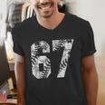Vintage Baseball Number 67 Jersey Player Uniform Men's V-Neck T-Shirt Vintage Baseball Number 67 Jersey Player Uniform Men's V-Neck T-Shirt