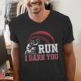 Vintage Humor Baseball Apparel Run I Dare You Men's V-Neck T-Shirt Vintage Humor Baseball Apparel Run I Dare You Men's V-Neck T-Shirt