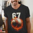 Women's 67 Baseball Boys Birthday Teens Six Seven Brainrot Men's V-Neck T-Shirt Women's 67 Baseball Boys Birthday Teens Six Seven Brainrot Men's V-Neck T-Shirt