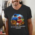 Women's Father Son Baseball Father's Day Men's V-Neck T-Shirt