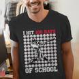 Women's I Hit 100 Days Of School Baseball 100th Day Boys Kids Men's V-Neck T-Shirt Women's I Hit 100 Days Of School Baseball 100th Day Boys Kids Men's V-Neck T-Shirt