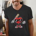 Women's Valentines Day Heart Baseball Player Sports Boys Kids Men Men's V-Neck T-Shirt