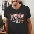 XOXO Physical Education Valentines Day Baseball Football Men Men's V-Neck T-Shirt XOXO Physical Education Valentines Day Baseball Football Men Men's V-Neck T-Shirt