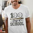 100 Days Of School Baseball Camo Boys School Teacher Men's V-Neck T-Shirt 100 Days Of School Baseball Camo Boys School Teacher Men's V-Neck T-Shirt