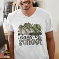 100 Days Of School Baseball Camo Cap Kids Boys 100th Day Men's V-Neck T-Shirt