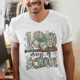 100 Days Of School Baseball Camo Men Boy Kid Men's V-Neck T-Shirt